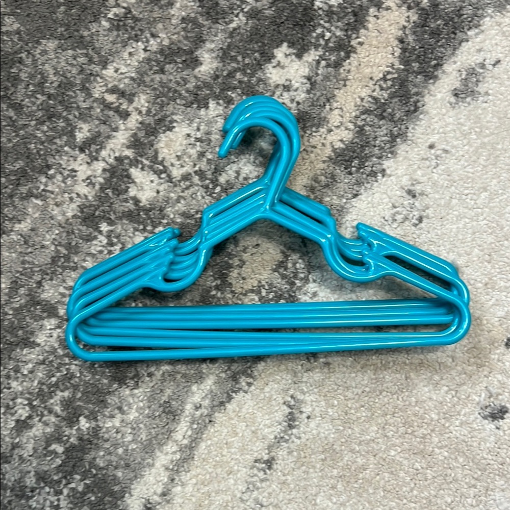 Set of Blue Plastic Hangers
